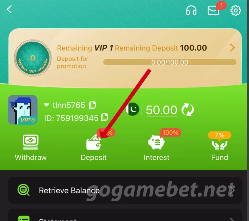 GoGame Bet Deposit