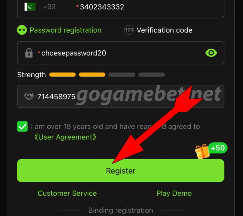 Register gogame bet