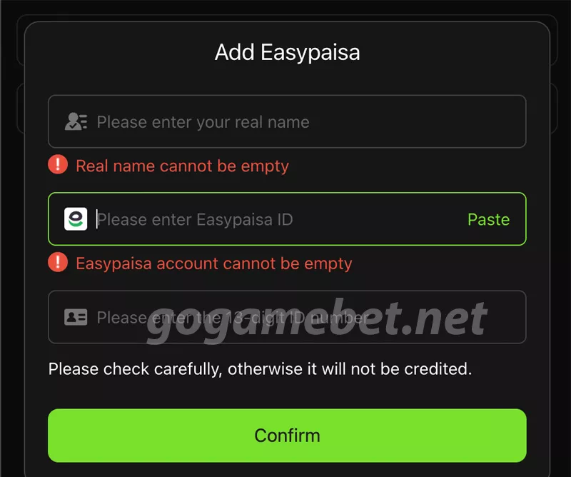 gogame Withdraw